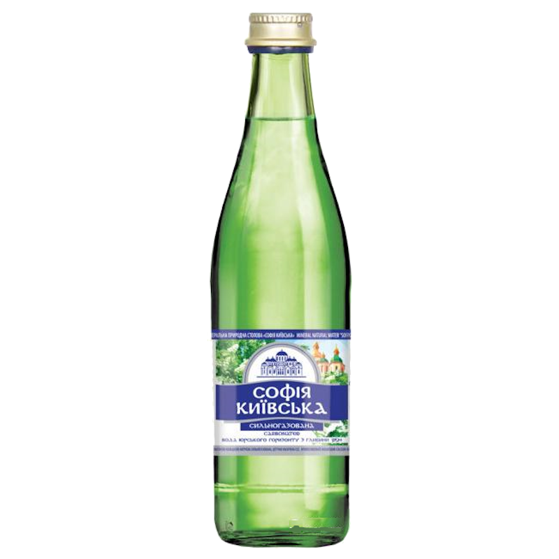 Вода мінеральна СОФІЯ КИЇВСЬКА, сильногазована, 0,5л